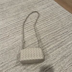Bottega inspired Cream Woven crossbody bag